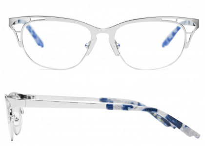 Coco and Breezy Coco and Breezy Amparo Eyeglasses, 102 Shiny Silver-Blue