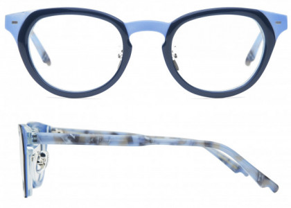 Coco and Breezy Coco and Breezy Baker Eyeglasses, 102 Shiny-Mat Navy-Light Blue Marble