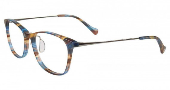 Lucky Brand D210 Eyeglasses, BLUE/BROWN (BLB)
