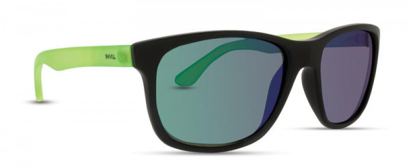 INVU INVU-107 Sunglasses, 3 - Black/Green/Green Mirror