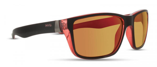 INVU INVU-114 Sunglasses, 2 - Black/Red/Red Mirror