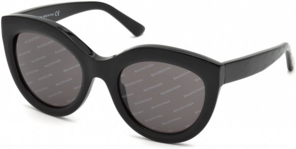 Balenciaga BA0133 Sunglasses, 05A - Black/other / Smoke