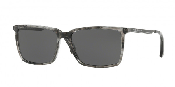 Brooks Brothers BB5038S Sunglasses, 614287 BLACK HORN SOLID GREY (BLACK)
