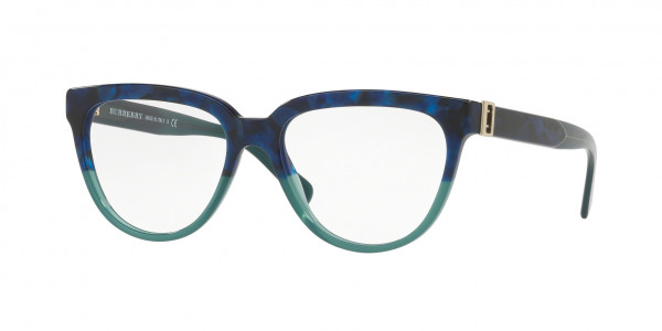 Burberry BE2268 Eyeglasses, 3677 BLUE HAVANA/GREEN (BLUE)