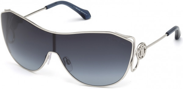 Roberto Cavalli RC1061 Garfagnana Sunglasses, 16W - Shiny Palladium, Shiny Transp. Blue/ Gradient Blue