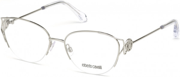 Roberto Cavalli RC5052 Foiano Eyeglasses, 016 - Shiny Palladium, Shiny Transparent