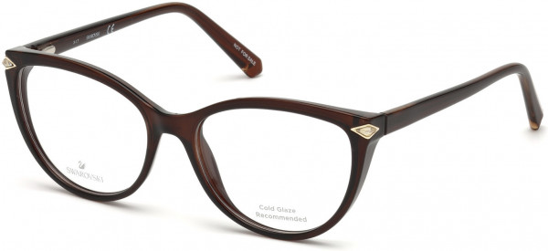 Swarovski SK5245 Eyeglasses, 048 - Shiny Dark Brown