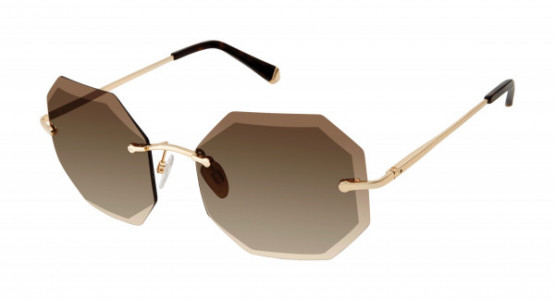 Kate Young K541 Sunglasses, Brown/Gold (BRN)