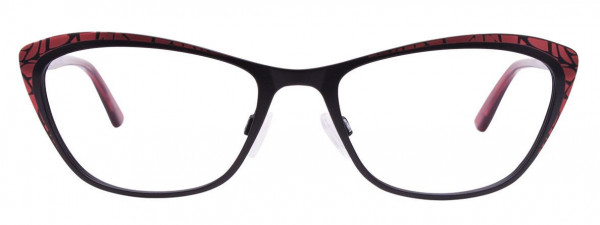 EasyClip EC456 Eyeglasses, 090 - Satin Black & Dark Pink