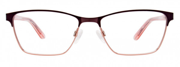 EasyClip EC455 Eyeglasses, 010 - Satin Dark Brown & Light Pink
