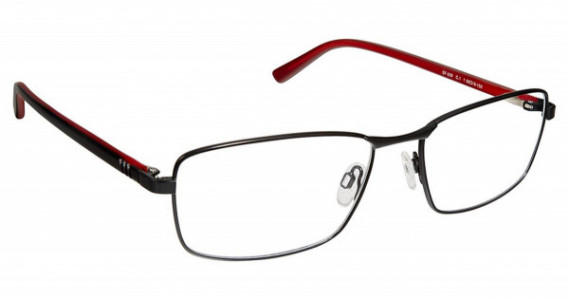 SuperFlex SF-509 Eyeglasses, (1) BLACK RED