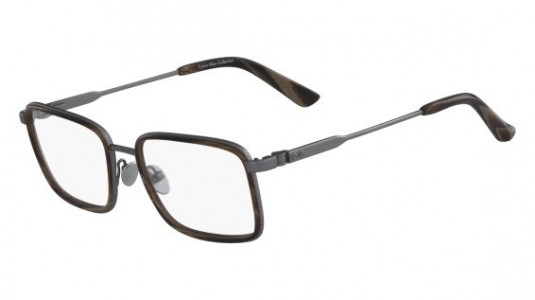Calvin Klein CK8059 Eyeglasses, (015) SATIN TITANIUM/BROWN HORN