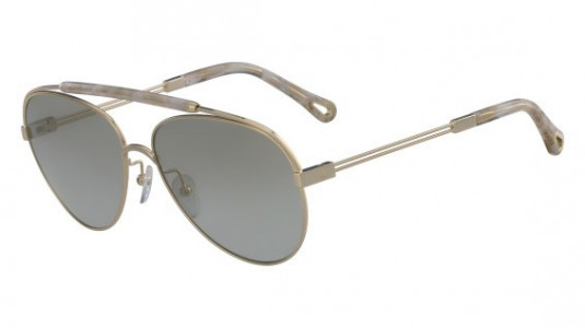 Chloé CE141S Sunglasses, (809) GOLD/MARBLE BEIGE