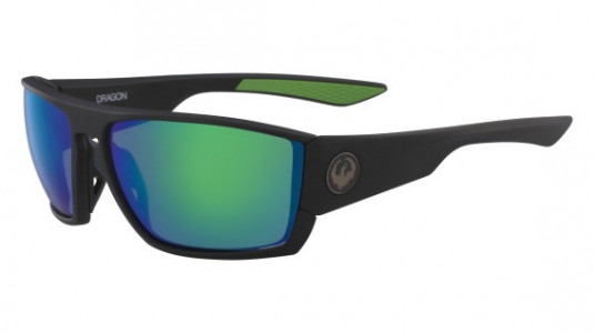 Dragon DR CUTBACK ION Sunglasses, (007) MATTE BLACK WITH GREEN ION  LENS