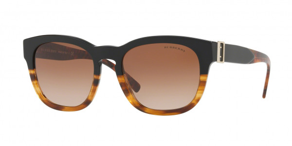 Burberry BE4258F Sunglasses, 367913 BLACK/HAVANA (BLACK)