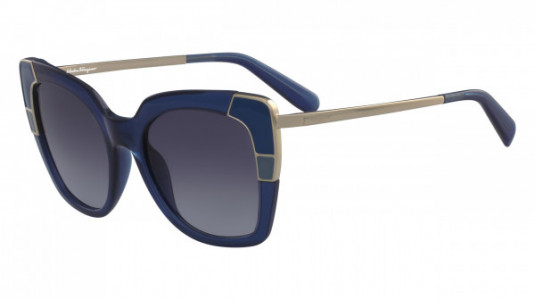 Ferragamo SF889S Sunglasses, (424) CRYSTAL BLUE