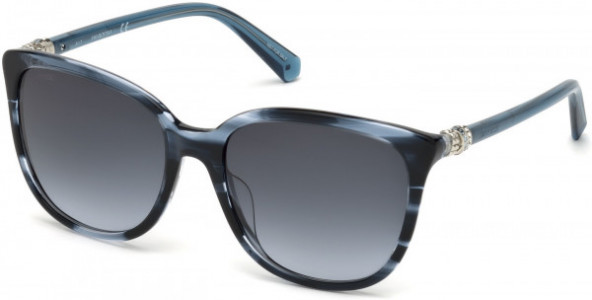 Swarovski SK0146-H Sunglasses, 90W - Shiny Blue / Gradient Blue Lenses