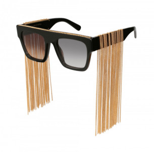 Stella McCartney SC0127S Sunglasses, 001 - BLACK with GREY lenses