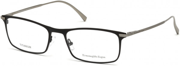 Ermenegildo Zegna EZ5110 Eyeglasses, 001 - Matte Black, Shiny Light Ruthenium