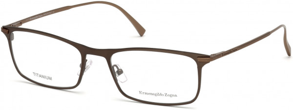 Ermenegildo Zegna EZ5110 Eyeglasses, 050 - Matte Dark Brown, Shiny Copper
