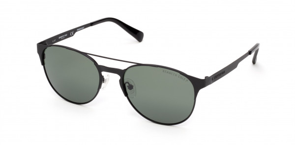 Kenneth Cole New York KC7224 Sunglasses, 02R - Matte Black / Green Polarized Lenses