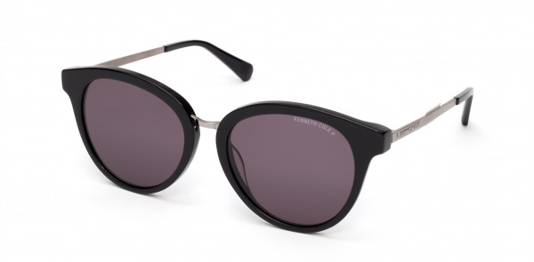 Kenneth Cole New York KC7228 Sunglasses, 01D - Shiny Black / Smoke Polarized Lenses