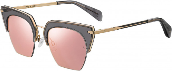 rag & bone RNB 1007/S Sunglasses, 0FT3 Gray Gold