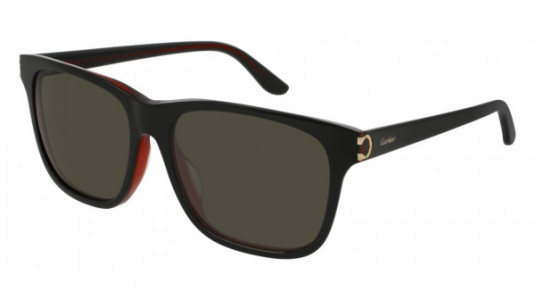 Cartier CT0001SA Sunglasses, 001 - BLACK with GREY lenses