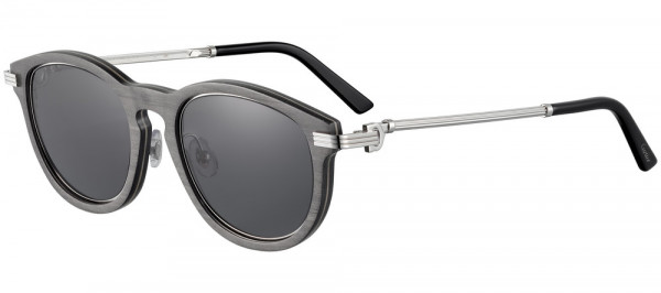 Cartier CT0054S Sunglasses, 002 - GREY with SILVER temples and GREY lenses