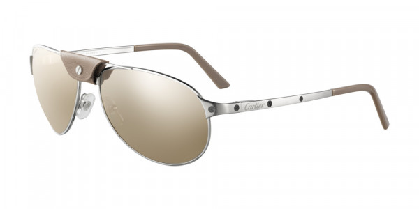 Cartier CT0077S Sunglasses, 002 - SILVER with BLUE lenses