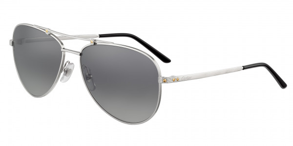 Cartier CT0083S Sunglasses, 004 - SILVER with GREY polarized lenses