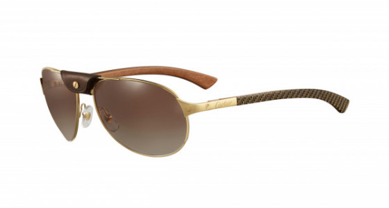 Cartier CT0088S Sunglasses, 001 - GOLD with BROWN lenses