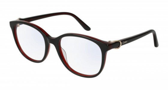 Cartier CT0007O Eyeglasses, 001 - BLACK with TRANSPARENT lenses