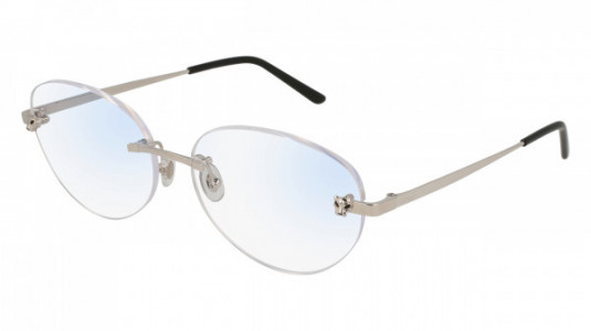 Cartier CT0028O Eyeglasses, 001 - SILVER with TRANSPARENT lenses