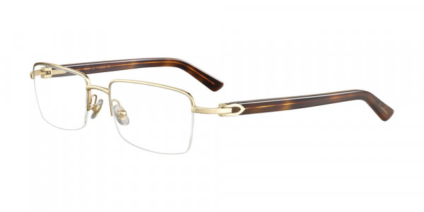 Cartier CT0042O Eyeglasses, 003 - GOLD with HAVANA temples and TRANSPARENT lenses