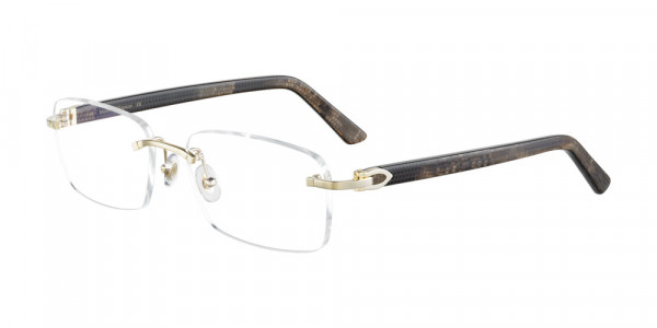Cartier CT0043O Eyeglasses, 001 - GOLD with BROWN temples