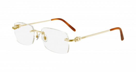 Cartier CT0069O Eyeglasses, 001 - GOLD with TRANSPARENT lenses