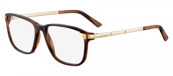 Cartier CT0075O Eyeglasses, 002 - HAVANA with GOLD temples