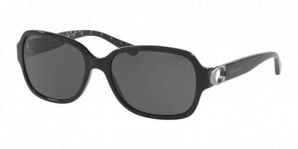 Coach HC8241 L1031 Sunglasses, 551087 L1031 BLACK DARK GREY (BLACK)