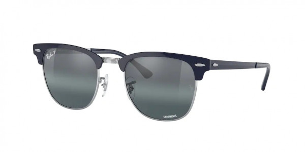 Ray-Ban RB3716 CLUBMASTER METAL Sunglasses, 9254G6 CLUBMASTER METAL SILVER ON BLU (SILVER)