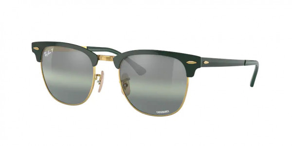 Ray-Ban RB3716 CLUBMASTER METAL Sunglasses, 9255G4 CLUBMASTER METAL GREEN ON ARIS (GREEN)