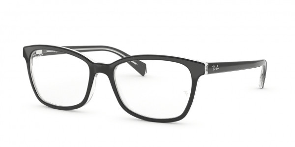 Ray-Ban Optical RX5362 Eyeglasses, 2034 BLACK ON TRANSPARENT (BLACK)