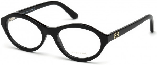 Balenciaga BA5086 Eyeglasses, 001 - Shiny Black