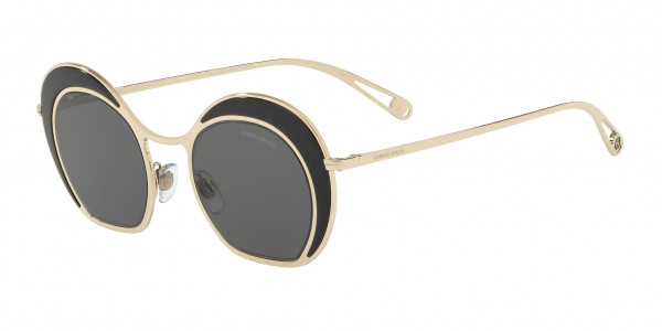 Giorgio Armani AR6073 Sunglasses, 301387 BLACK/PALE GOLD GREY (BLACK)