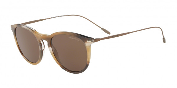 Giorgio Armani AR8108F Sunglasses, 566073 STRIPED BROWN (BROWN)