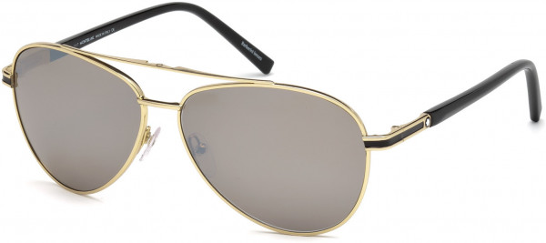 Montblanc MB702S Sunglasses, 32L - Gold / Roviex Mirror