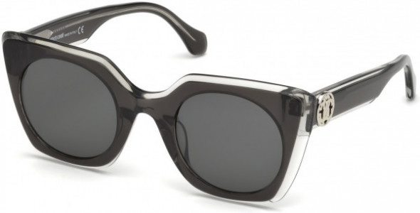 Roberto Cavalli RC1068 Greve Sunglasses, 05A - Shiny Transp. Black & Grey/ Gradient Smoke