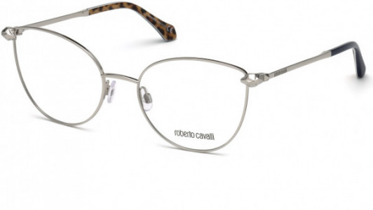 Roberto Cavalli RC5065 Lucignano Eyeglasses, 016 - Shiny Palladium, Black & Leopard Print