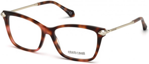 Roberto Cavalli RC5066 Lunigiana Eyeglasses, 055 - Shiny Red Havana, Shiny Palladium