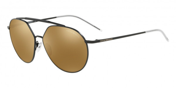 Emporio Armani EA2070 Sunglasses, 30017D MATTE BLACK BROWN MIRROR BRONZ (BLACK)